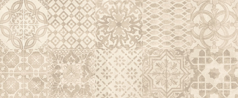 Dettaglio piastrella da rivestimento effetto cementine della collezione Madison di Paul & Co Ceramiche, formato 25x60, colore Pergamon / Taupe