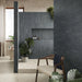 Bagno di lusso moderno da rivestimento in gres porcellanato serie Miniature Cera di Marca Corona, effetto mattoncino vellutato, formato 6x24, Colore Blu Notte