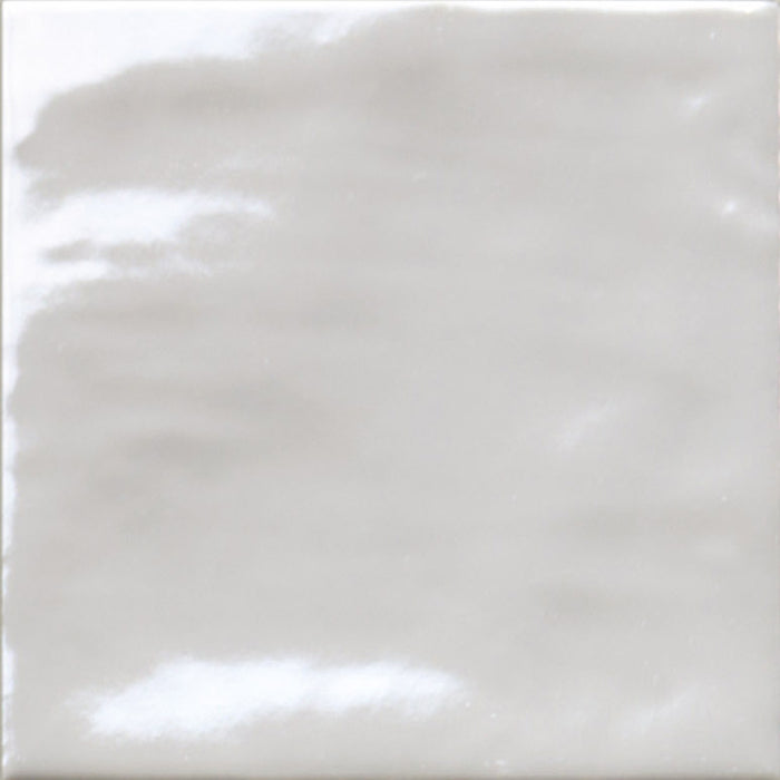 Dettaglio piastrella per rivestimento in gres porcellanato effetto mattoncino lucido 10x10 cm della collezione Marrakech, colore Total White di Ceramica Rondine