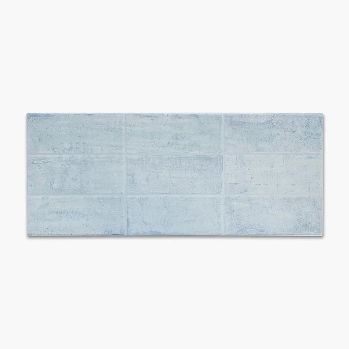 Rivestimento azzurro effetto mattoncino  shabby chic, scontato, stock fine serie 25x60, be unique cielo brick lucido