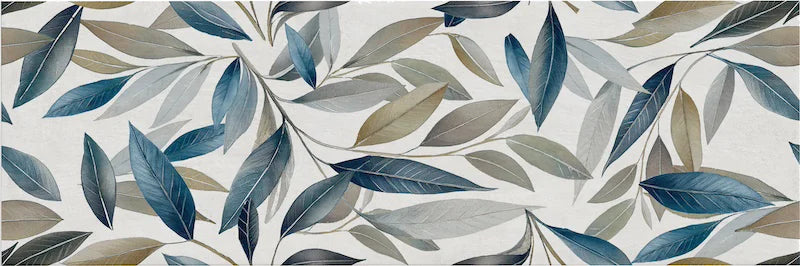 Piastrella per rivestimenti in bicottura pasta bianca effetto decoro floreale della collezione Medley di Savoia Italia, formato 25x75 colore Jazz Cold