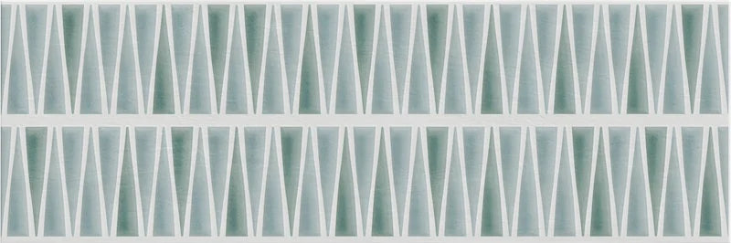 Piastrella per rivestimenti in bicottura pasta bianca effetto decoro geometrico della collezione Medley di Savoia Italia, formato 25x75 colore Rock Cold