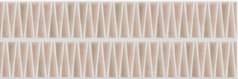 Piastrella per rivestimenti in bicottura pasta bianca effetto decoro geometrico della collezione Medley di Savoia Italia, formato 25x75 colore Rock Warm