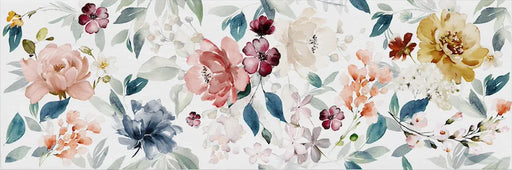 Piastrella per rivestimenti in bicottura pasta bianca effetto decoro floreale della collezione Medley di Savoia Italia, formato 25x75 colore Pop