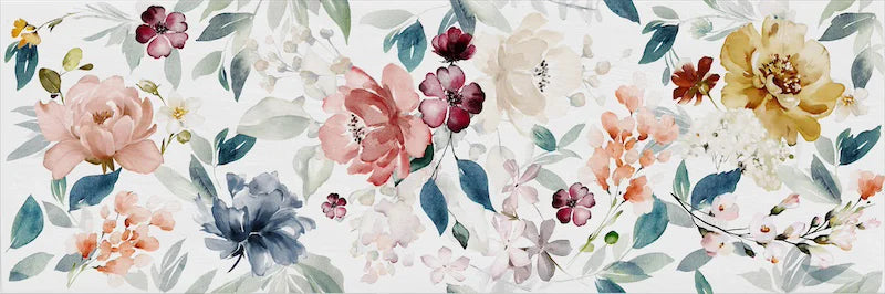 Piastrella per rivestimenti in bicottura pasta bianca effetto decoro floreale della collezione Medley di Savoia Italia, formato 25x75 colore Pop