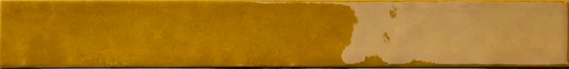 Dettaglio Piastrella da rivestimento in gres porcellanato serie Milano70 di 41zero42, effetto mattoncino lucido, formato 4x31 cm, Colore Gold