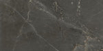 dettaglio piastrella da pavimento e rivestimento in gres porcellanato smaltato lucido effetto marmo della collezione Mito di Paul & Co Ceramiche, formato 60x120, colore Marmo antracite Soveraya Grafite