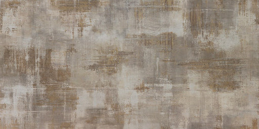 dettaglio piastrella da rivestimento in gres porcellanato smaltato opaco effetto cemento DECORATO astratto con dettagli oro lucidi della collezione More! di Paul & Co Ceramiche, formato 60x120, colore Abstract Ivory