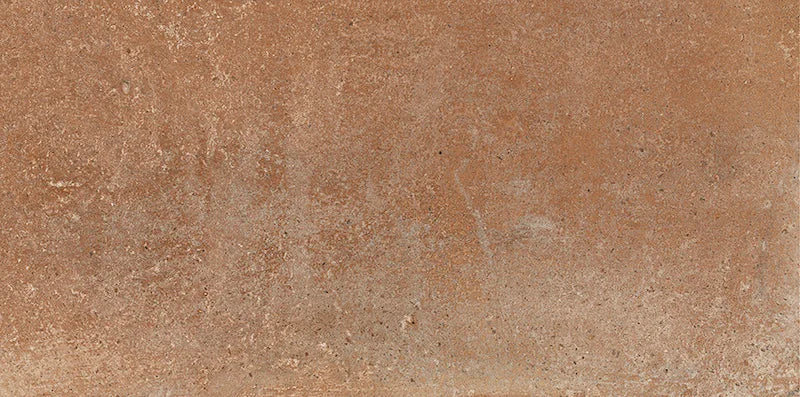 Dettaglio Piastrella da pavimento per in gres porcellanato serie Cotti d'Italia di Herberia Ceramiche, effetto cotto Montalcino, formato 21x43 Colore cotto