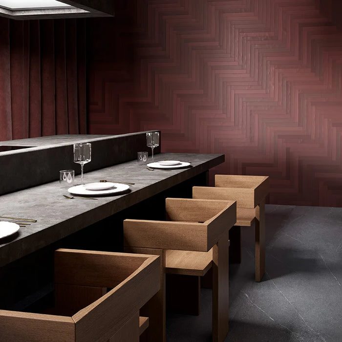 Rivestimento Gres Neo Warm Red 4.6x37.5 Eccentrico, effetto mattoncino opaco.