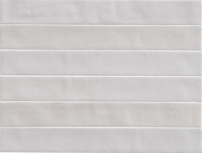 Piastrella gres Neo Comfort White 4.6x37.5 Eccentrico, effetto mattoncino opaco.