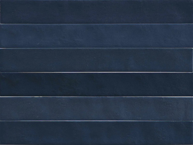 Piastrella gres Neo Night Blue 4.6x37.5 Eccentrico, effetto mattoncino opaco.