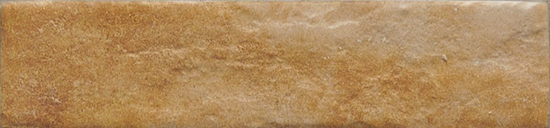 Dettaglio piastrella per pavimento e rivestimento in gres porcellanato effetto mattoncino opaco 6x25 cm della collezione Recovery Stone, colore Ocra di Ceramica Rondine