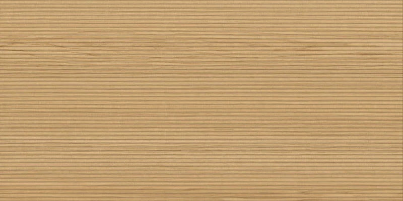 Dettaglio piastrella in gres porcellanato effetto legno rigato leggermente in rilievo. Oku di Ceramica Rondine 60x120 colore Tatami Modern Honey