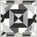 Piastrella per pavimenti e rivestimenti in gres porcellanato effetto cementina contemporanea, formato 120x120 cm, colore nero e bianco, One Decoro 01 di 41zero42
