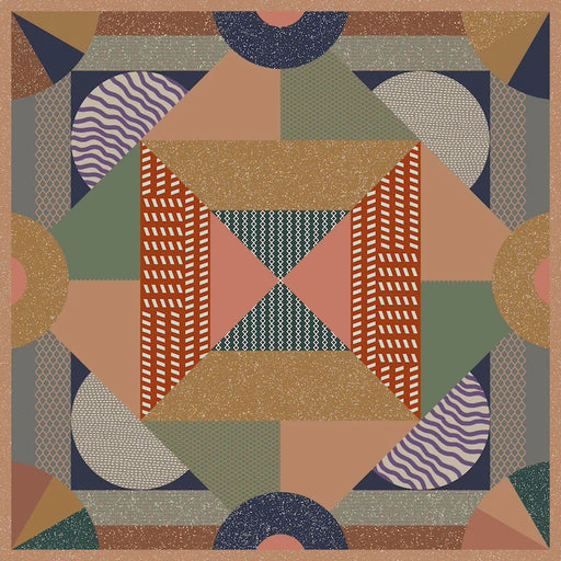 Piastrella per rivestimenti in gres porcellanato effetto cementina pop art, formato 120x120 cm, colore marrone, blu e rosso, One Decoro 03 di 41zero42