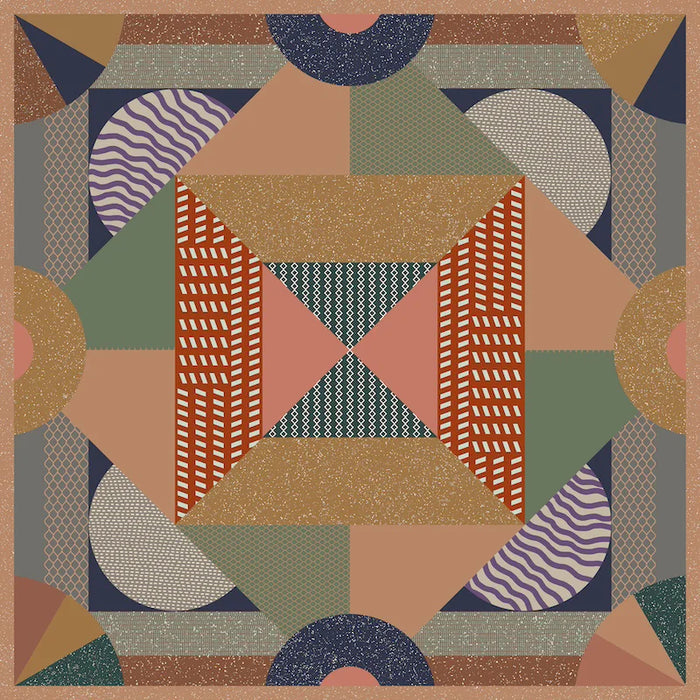 Piastrella per rivestimenti in gres porcellanato effetto cementina pop art, formato 120x120 cm, colore marrone, blu e rosso, One Decoro 03 di 41zero42