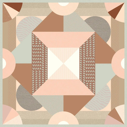 Piastrella per rivestimenti in gres porcellanato effetto cementina pop art, formato 120x120 cm, colore rosa e marrone, One Decoro 04 di 41zero42