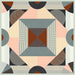 Piastrella per rivestimenti in gres porcellanato effetto cementina pop art, formato 120x120 cm, colore grigio, azzurro e bordeaux, One Decoro 08 di 41zero42