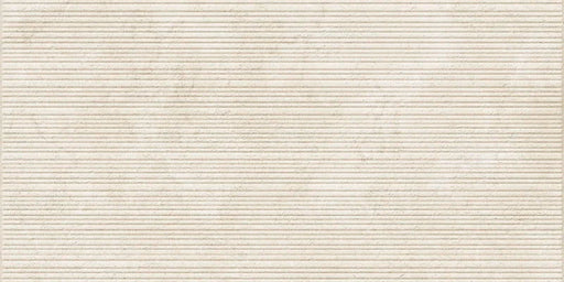Piastrella per rivestimento in gres porcellanato effetto pietra rigata della collezione Oasi di Savoia Italia, formato 60x120 cm, Decoro Strutturato Avorio