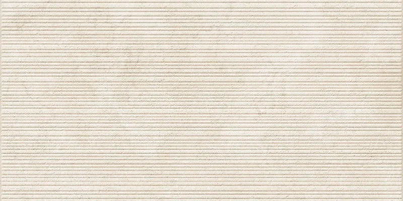 Piastrella per rivestimento in gres porcellanato effetto pietra rigata della collezione Oasi di Savoia Italia, formato 60x120 cm, Decoro Strutturato Avorio