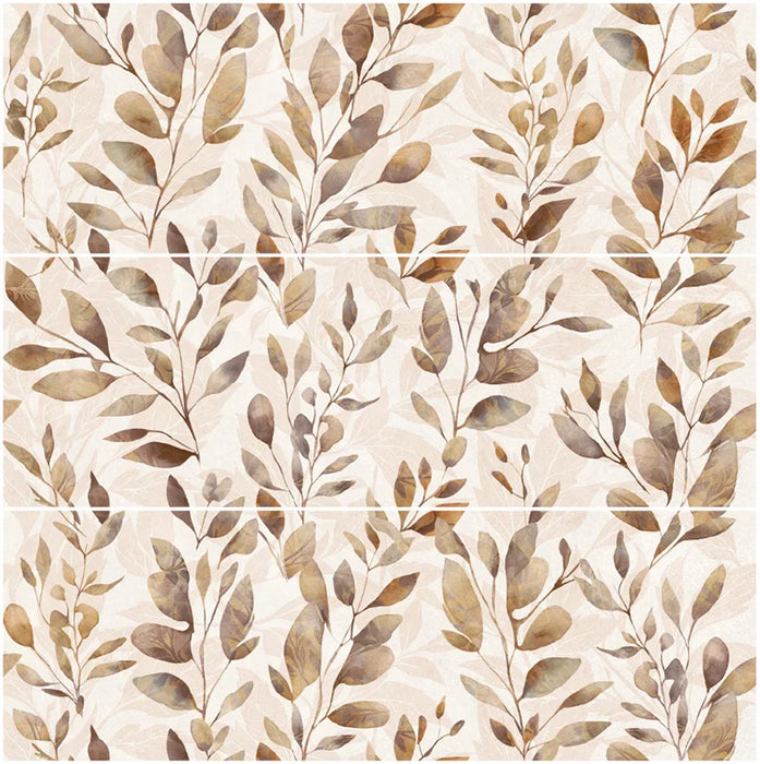 Piastrella per rivestimenti in bicottura pasta bianca decoro floreale della collezione Oasi di Savoia Italia, formato 33x100 cm, Incanto
