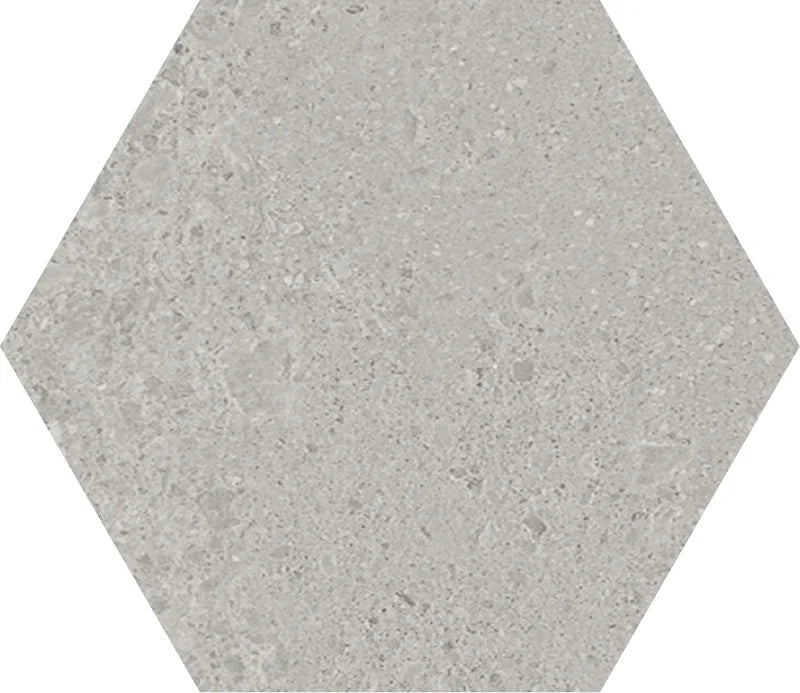 Piastrella per rivestimenti in gres porcellanato effetto pietra naturale, formato esagonale 22.5x19.5 cm, colore Grigio, Otto Grigio Esagona Mix di 41zero42