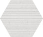 Piastrella per rivestimenti in gres porcellanato effetto pietra rigata, formato esagonale 22.5x19.5 cm, colore Avorio, Otto Bianco Esagona Mix di 41zero42