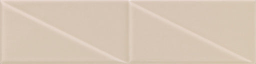 Dettaglio piastrella da rivestimento in effetto mattoncino Lucido 7,5x30, con decoro geometrico a rilievo, colore Caramel, collezione Outfit di ceramica Settecento