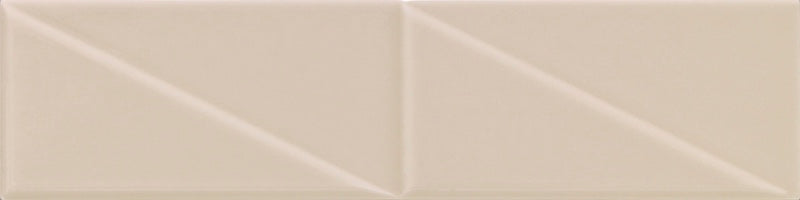 Dettaglio piastrella da rivestimento in effetto mattoncino Lucido 7,5x30, con decoro geometrico a rilievo, colore Caramel, collezione Outfit di ceramica Settecento