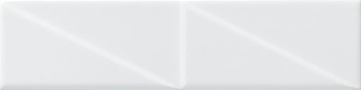 Dettaglio piastrella da rivestimento effetto mattoncino Opaco 7,5x30, con decoro geometrico a rilievo, colore Matt White, collezione Outfit di ceramica Settecento