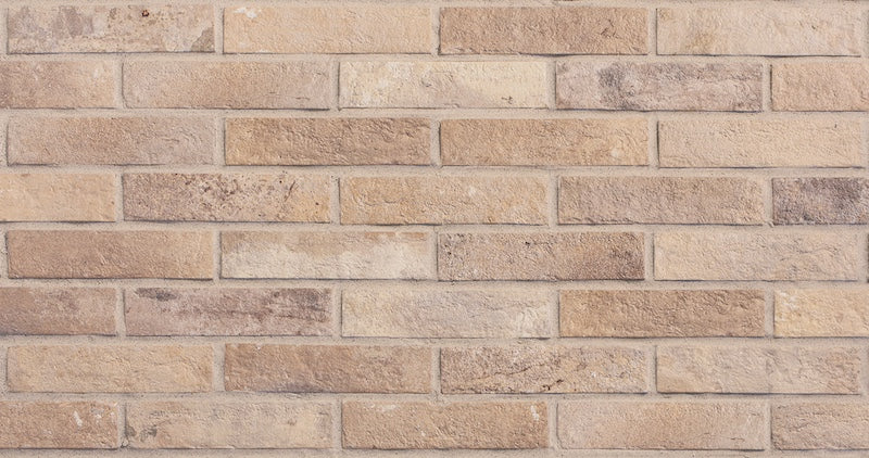 Posato piastrelle per pavimento e rivestimento in gres porcellanato effetto mattoncino opaco 6x25 cm della collezione Bristol, colore Cream di Ceramica Rondine