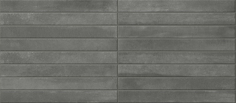 Piastrella per pavimento e rivestimento in gres porcellanato effetto mattoncino opaco 4.8x45 cm della collezione Arenosa, colore Dark Grey di Ceramica Rondine