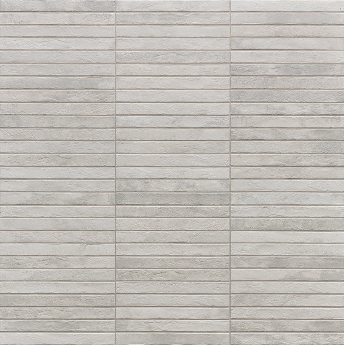 Dettaglio piastrella per pavimento e rivestimento in gres porcellanato effetto mattoncino opaco 4.8x45 cm della collezione Nolita, colore Pearl di Ceramica Rondine