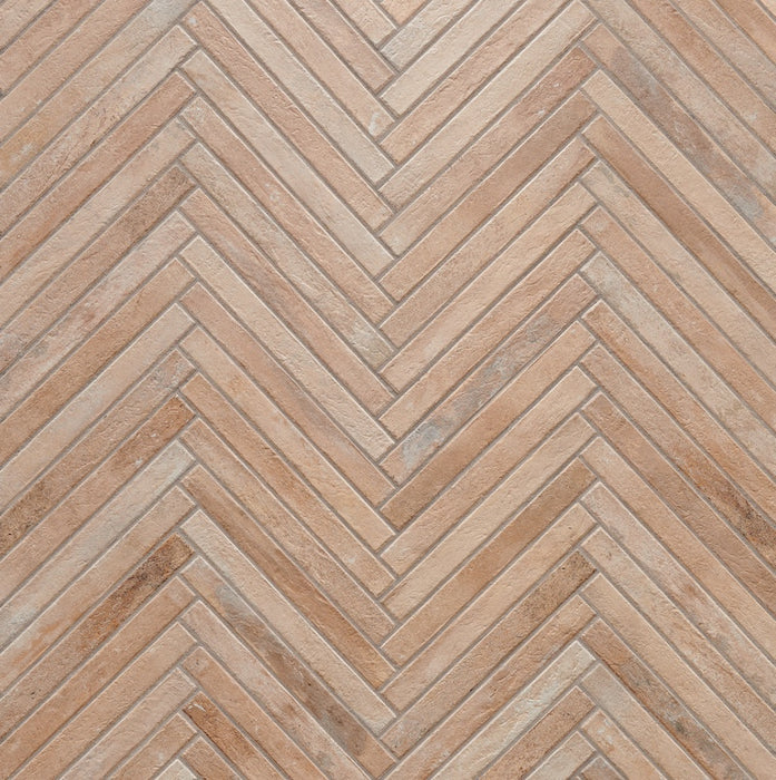 Dettaglio piastrella per pavimento e rivestimento in gres porcellanato effetto mattoncino opaco 4.8x45 cm della collezione Nolita, colore Sand di Ceramica Rondine