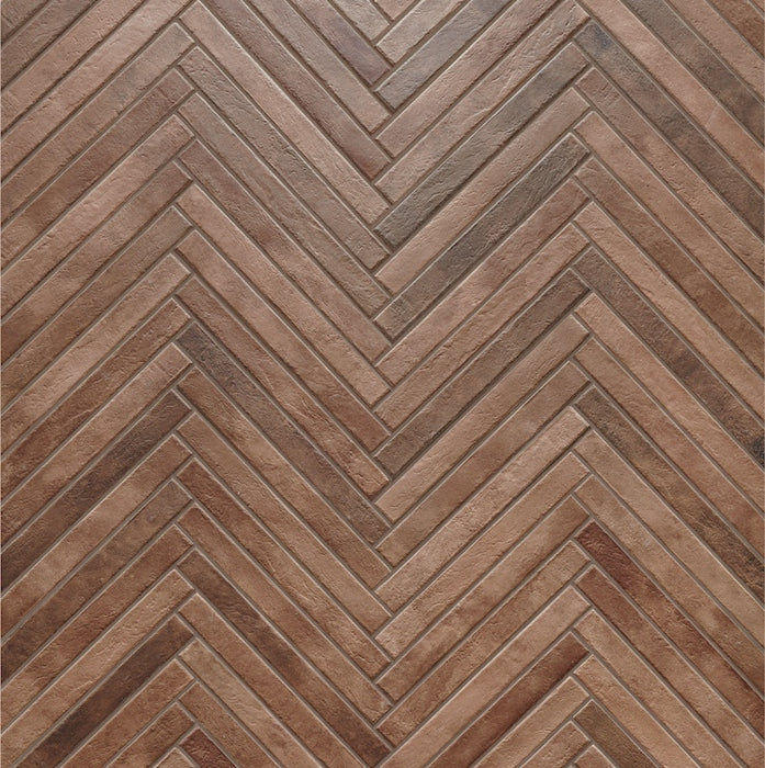 Dettaglio piastrella per pavimento e rivestimento in gres porcellanato effetto mattoncino opaco 4.8x45 cm della collezione Nolita, colore Brown di Ceramica Rondine