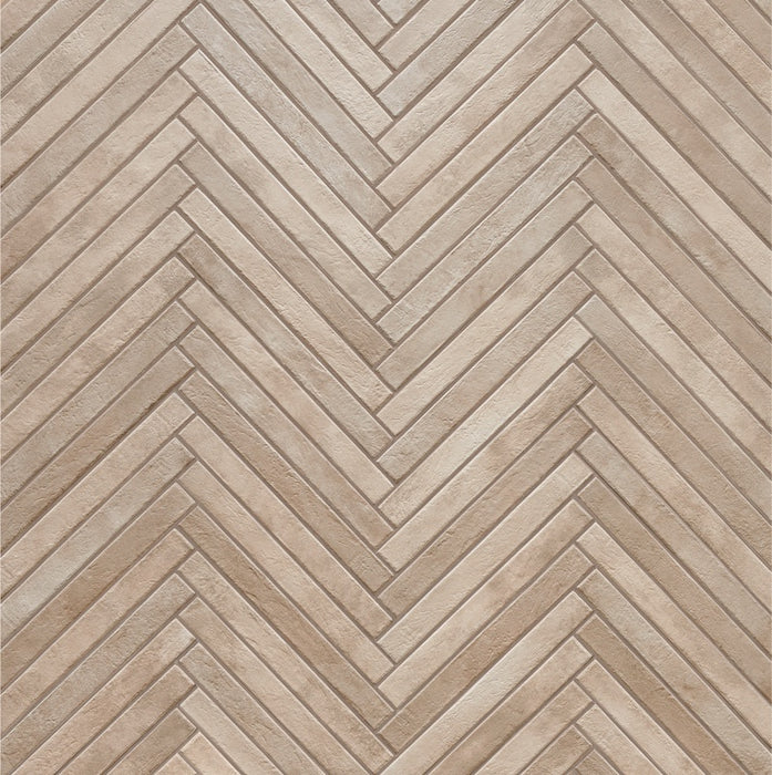 Dettaglio piastrella per pavimento e rivestimento in gres porcellanato effetto mattoncino opaco 4.8x45 cm della collezione Nolita, colore Mud di Ceramica Rondine