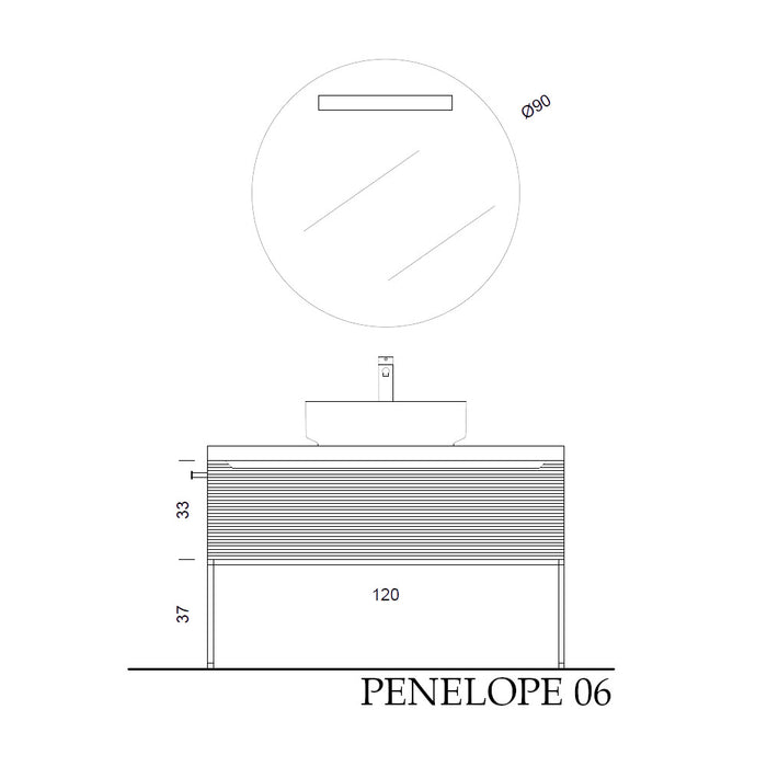 SCHEDA TECNICA DELLA COMPOSIZIONE MOBILE DA BAGNO PENELOPE 06