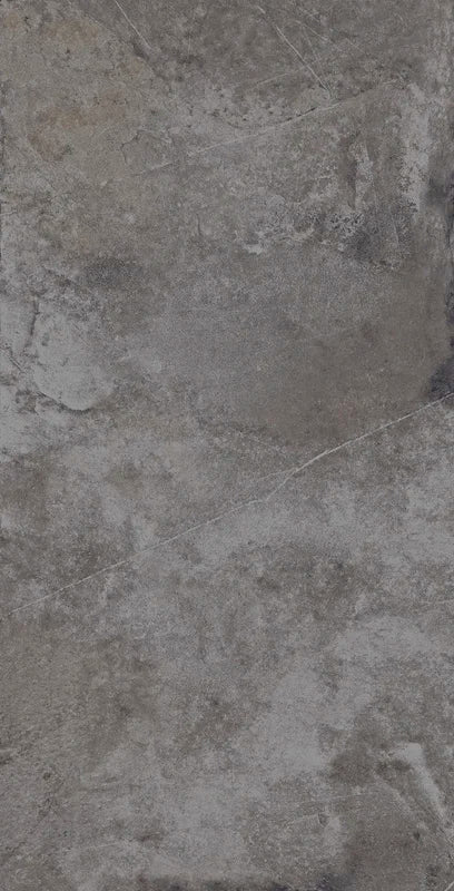 Piastrella in gres porcellanato effetto pietra naturale della collezione Pietre di Fiume di Ceramica Rondine, formato 60x120 cm, colore Antracite