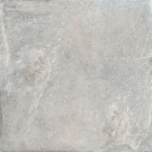 Piastrella antiscivolo per esterni in gres porcellanato effetto pietra naturale della collezione Pietre di Fiume di Ceramica Rondine, formato 60x60 cm, colore Grigio
