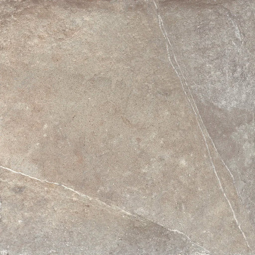 Piastrella in gres porcellanato effetto pietra naturale della collezione Pietre di Fiume di Ceramica Rondine, formato 60x60 cm, colore Tortora