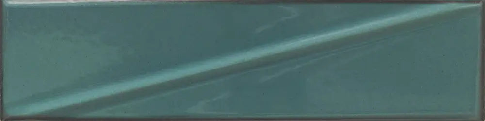 Dettaglio piastrella per rivestimento in ceramica effetto mattoncino Lucido 7,6x30,5 cm della collezione Pulse, colore Emerald di Ceramica Settecento