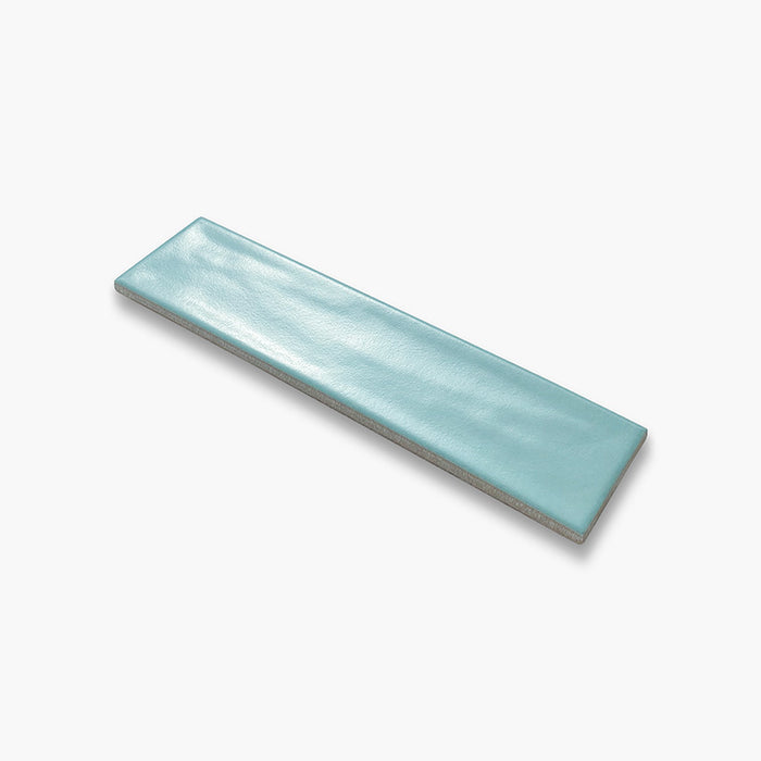 Foto Piastrella da pavimento e rivestimento in gres porcellanato serie paint di Self Style Keradom, colore Aqua formato 6x25 opaco 