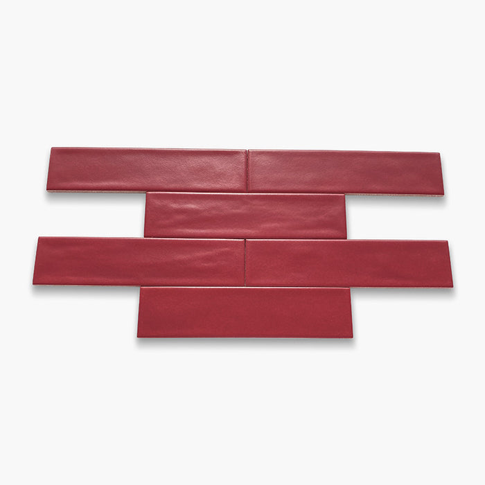 Foto Piastrella da pavimento e rivestimento in gres porcellanato serie paint di Self Style Keradom, colore Magenta formato 6x25 opaco