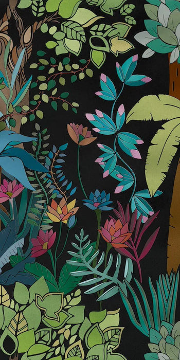 Piastrella da rivestimento in gres ultrasottile effetto carta da parati, opaco, della collezione Paper41 Pro di 41zero42, 50x100 cm, Decoro natural stilizzato Flora