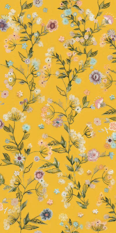 Piastrella da rivestimento in gres ultrasottile effetto carta da parati, opaco, della collezione Paper41 Up di 41zero42, 50x100 cm, Decoro floreale materico Carla
