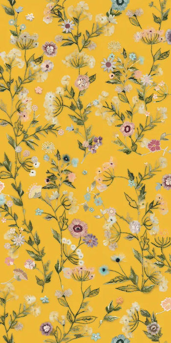 Piastrella da rivestimento in gres ultrasottile effetto carta da parati, opaco, della collezione Paper41 Up di 41zero42, 50x100 cm, Decoro floreale materico Carla