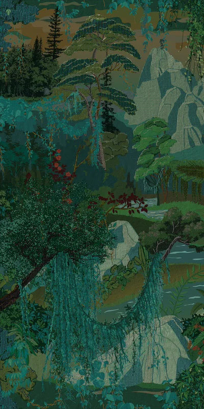 Piastrella da rivestimento in gres ultrasottile effetto carta da parati, opaco, della collezione Paper41 Up di 41zero42, 50x100 cm, Decoro natura materico Diana
