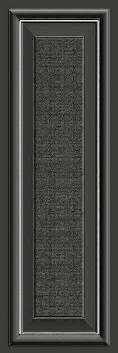 Dettaglio piastrella per rivestimento in gres porcellanato effetto boiserie 24x72 cm, collezione Park Avenue di Ceramica Settecento, colore Platinum Black