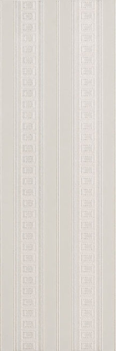 Dettaglio piastrella per rivestimento in gres porcellanato effetto decoro geometrico 24x72 cm, collezione Park Avenue di Ceramica Settecento, colore Winter